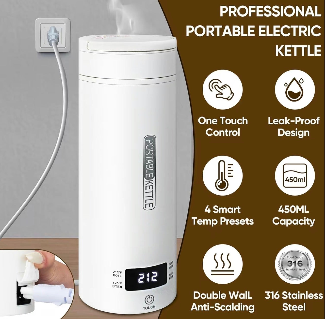 TravelHeat Smart Electric Kettle
