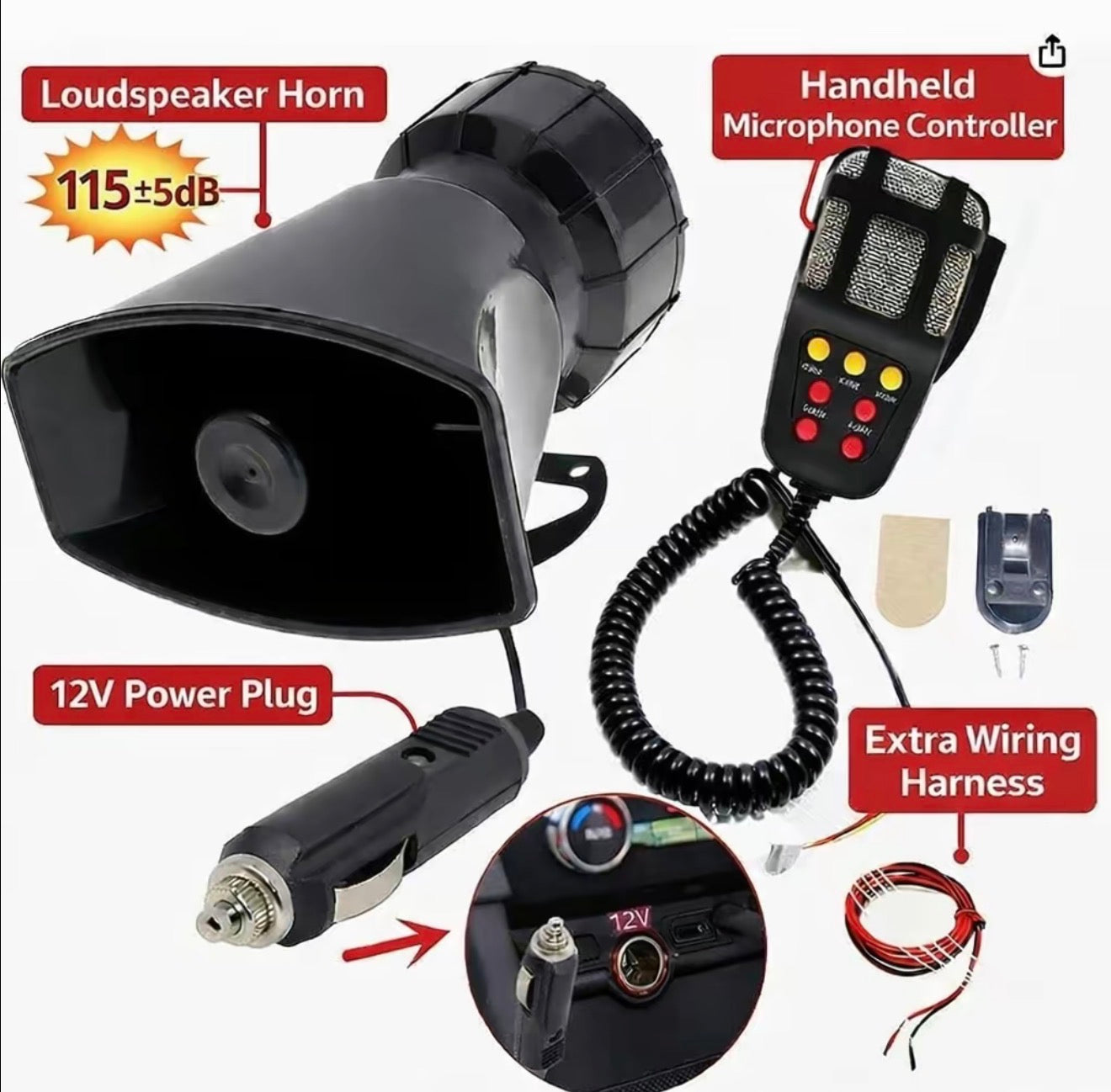 SoundBlaze 7-Tone Car PA Horn