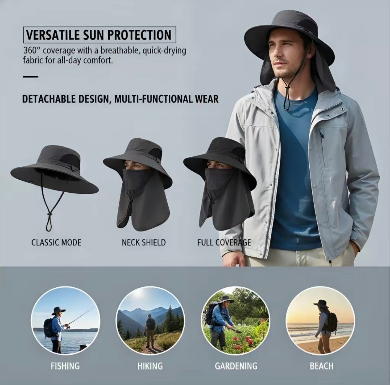 SunDefender Detachable Hat