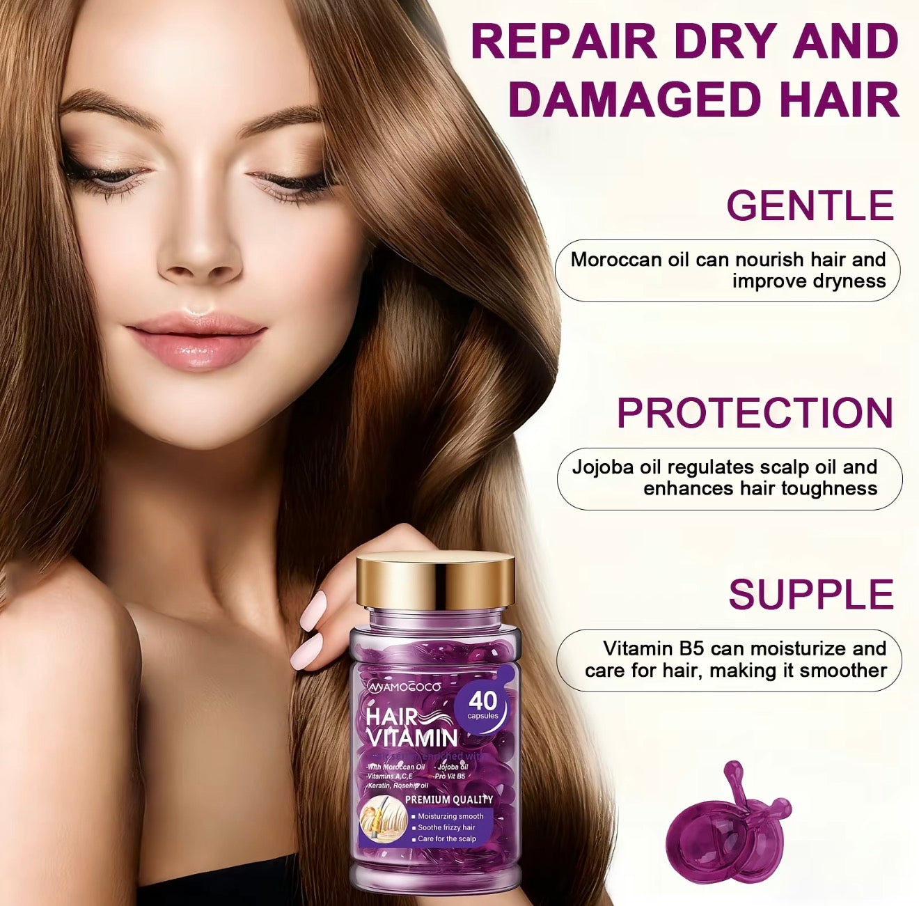 VioletGlow Hair Vitamin Capsules