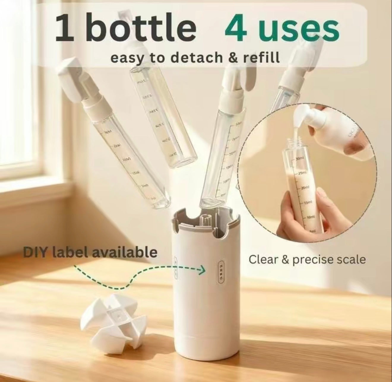 TravelFlow Toiletry Dispenser Bottle