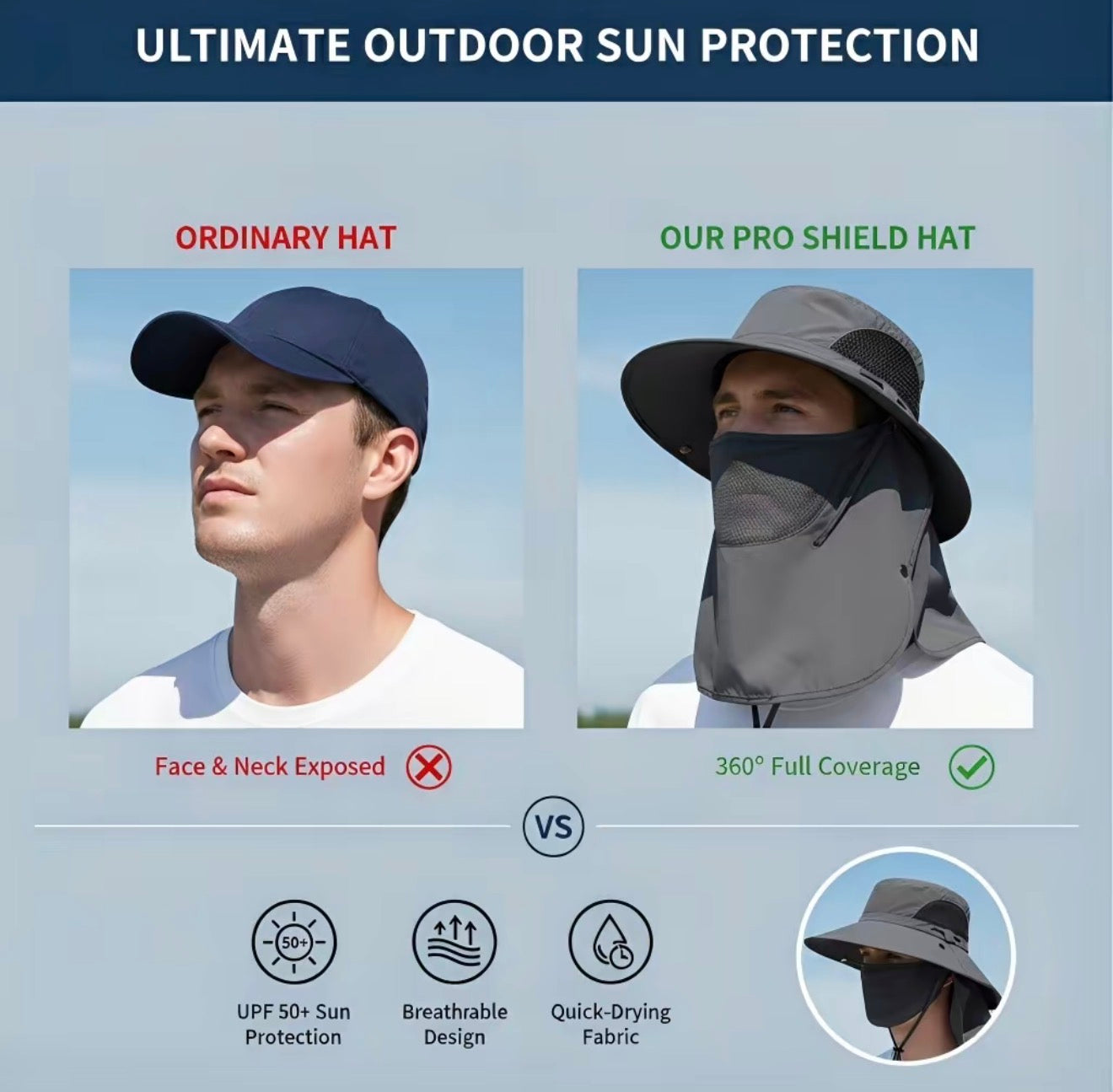 SunDefender Detachable Hat