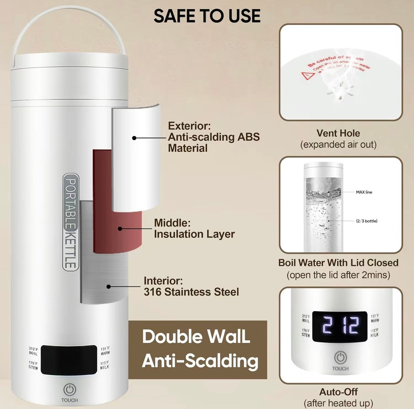 TravelHeat Smart Electric Kettle