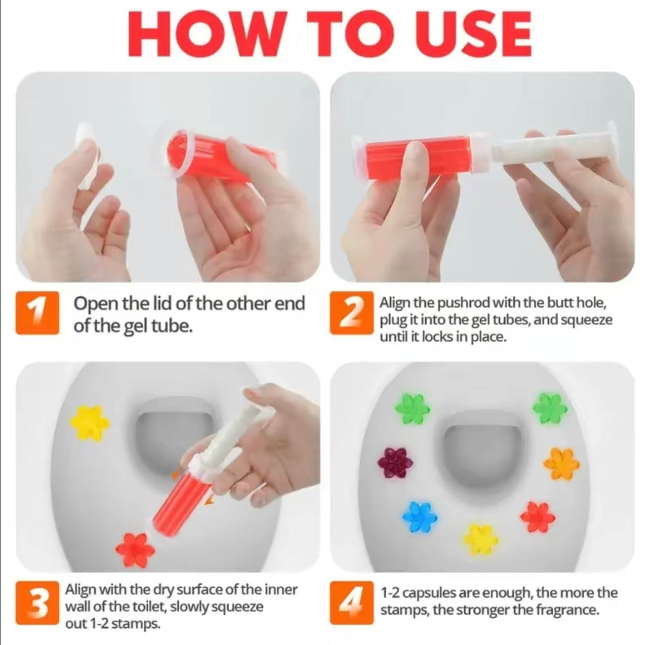 AromaFlush Toilet Gel Cleaner – 1 Box with 3 Packs (42 Fresh Uses)